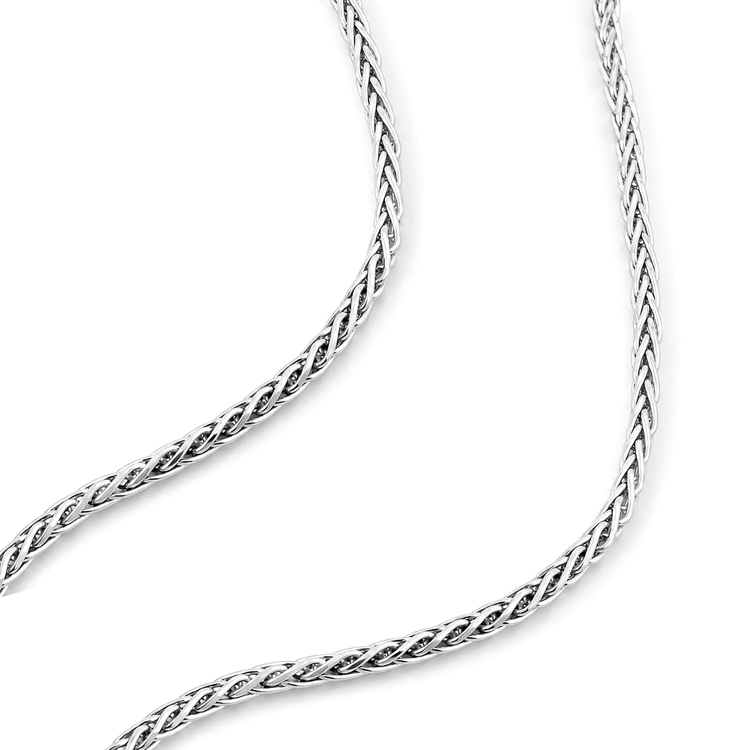 Diamond-cut Palm Chain Necklace in Sterling Silver 13.20 Grams 22 Inches