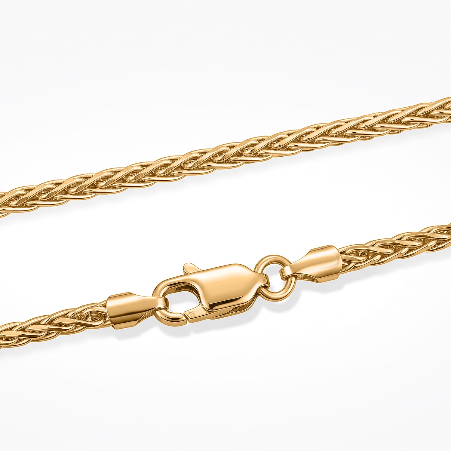 Diamond-cut Palm Chain Necklace in 14K Yellow Gold Over Sterling Silver 13.20 Grams 22 Inches