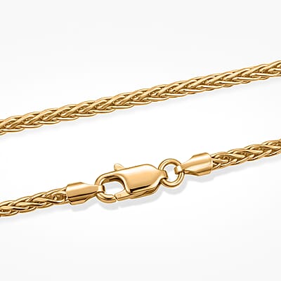 Diamond-cut Palm Chain Necklace in 14K Yellow Gold Over Sterling Silver 13.20 Grams 22 Inches