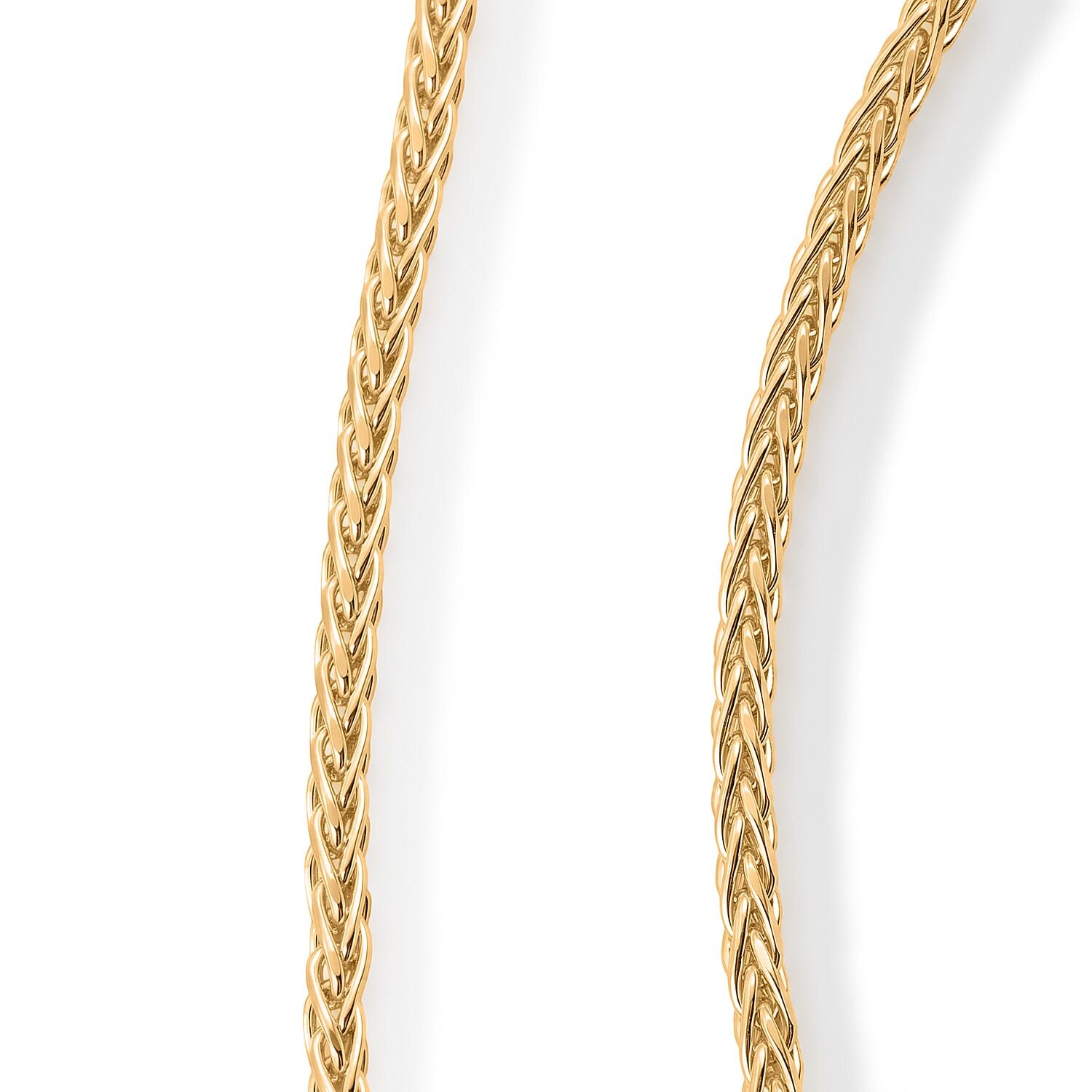 Diamond-cut Palm Chain Necklace in 14K Yellow Gold Over Sterling Silver 13.20 Grams 22 Inches