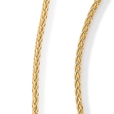 Diamond-cut Palm Chain Necklace in 14K Yellow Gold Over Sterling Silver 13.20 Grams 22 Inches
