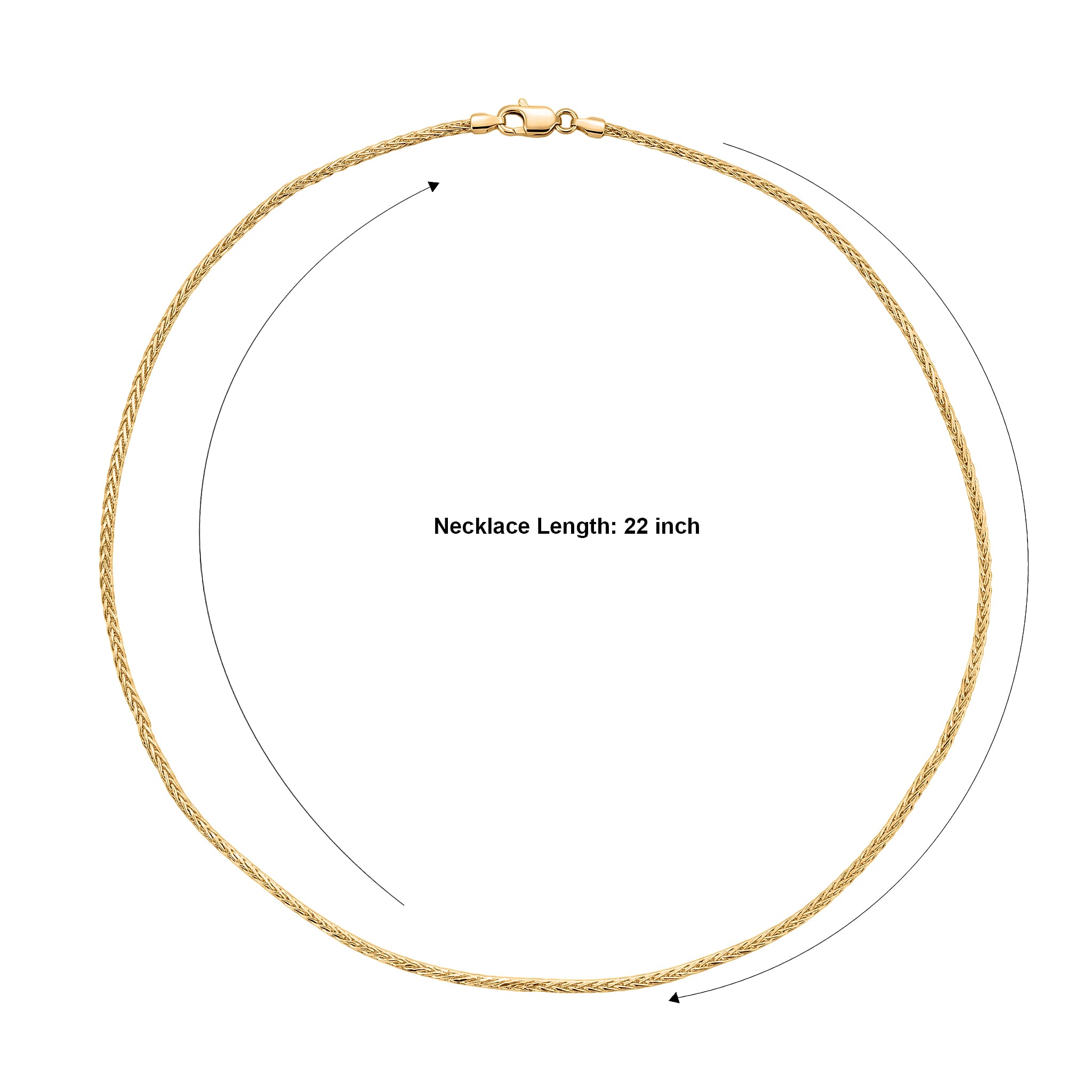 Diamond-cut Palm Chain Necklace in 14K Yellow Gold Over Sterling Silver 13.20 Grams 22 Inches
