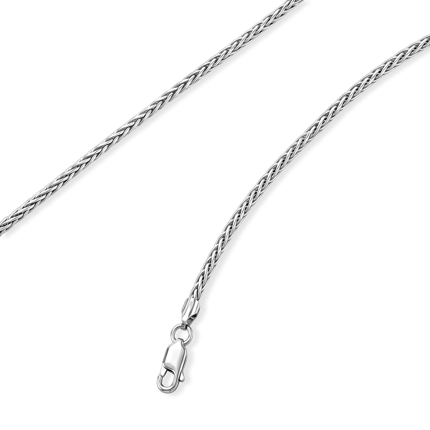 Diamond-cut Palm Chain Necklace in Sterling Silver 14.40 Grams 24 Inches