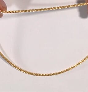 Diamond-cut Palm Chain Necklace in 14K Yellow Gold Over Sterling Silver 14.40 Grams 24 Inches (Ships in 12-15 Days)