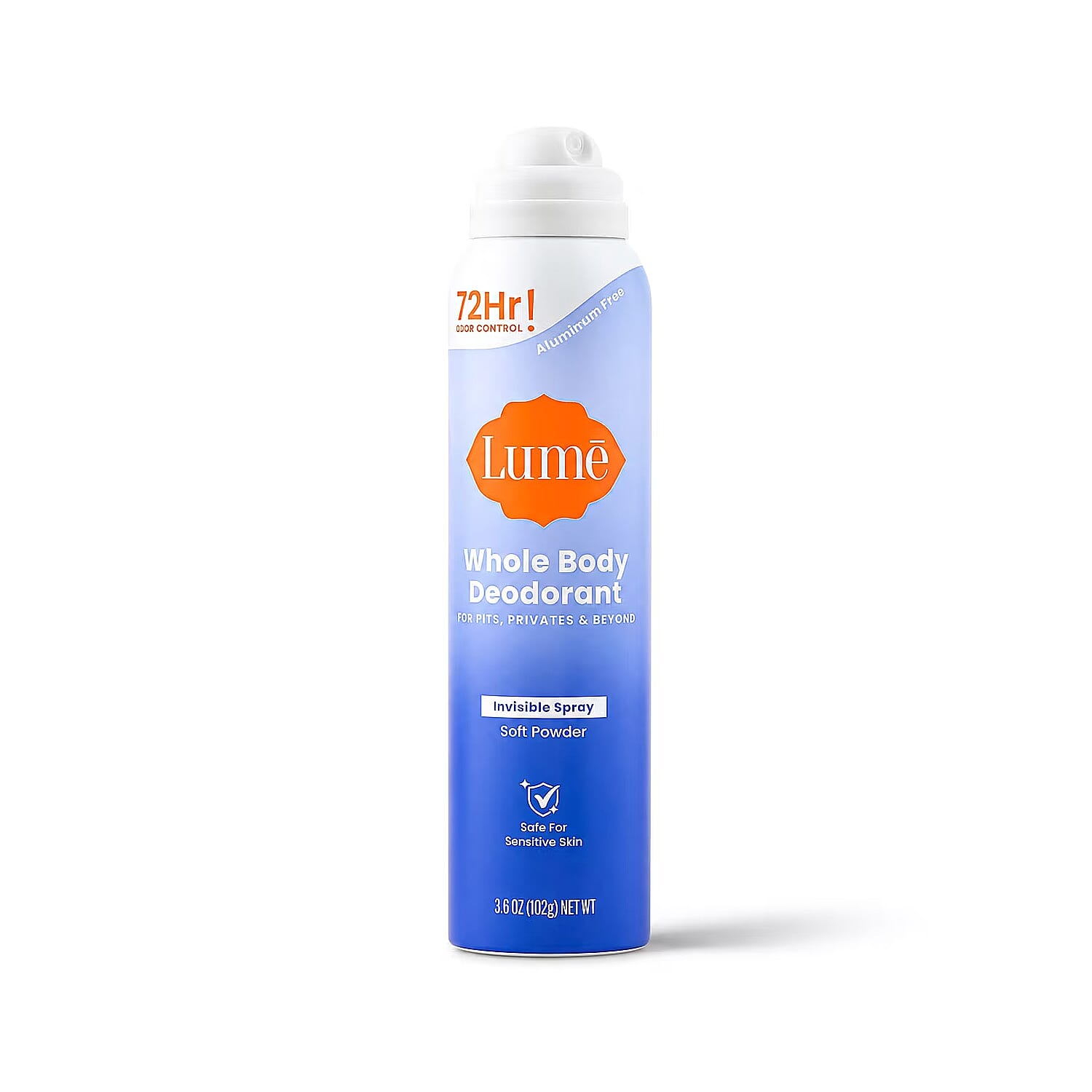 Lume Blue Women's Invisible Spray Deodorant -Soft Powder Scent