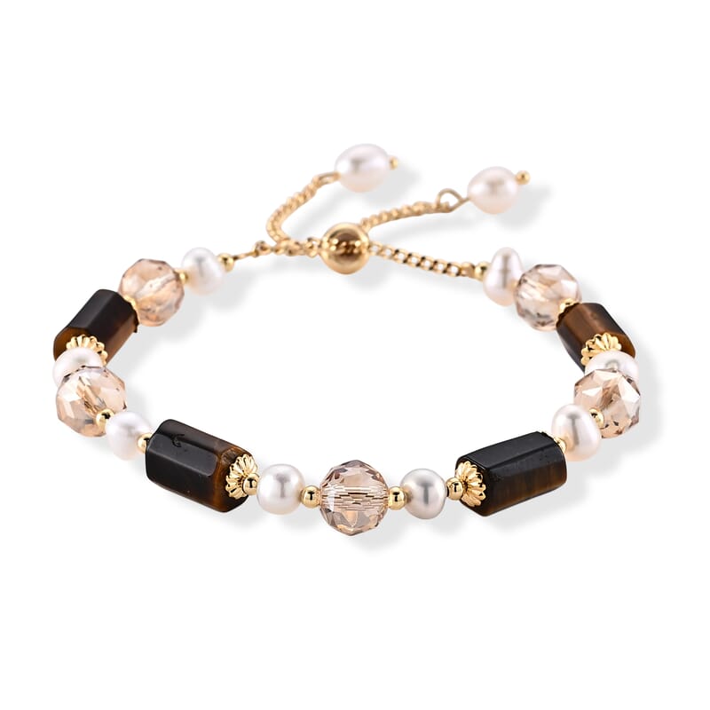Multi Gemstone 40.00 ctw Bracelet in Goldtone (6.00-9.00In)
