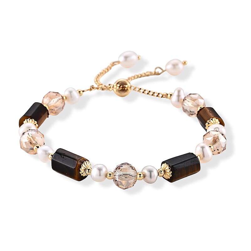 Multi Gemstone 40.00 ctw Bracelet in Goldtone (6.00-9.00In)