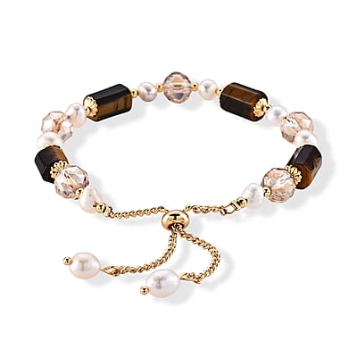 Multi Gemstone 40.00 ctw Bracelet in Goldtone (6.00-9.00In)