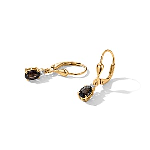 Premium Platinum Spinel, Luxuriant Lab Grown Diamond (G-H, SI) Earrings in 18K Vermeil YG Over Sterling Silver 1.20 ctw