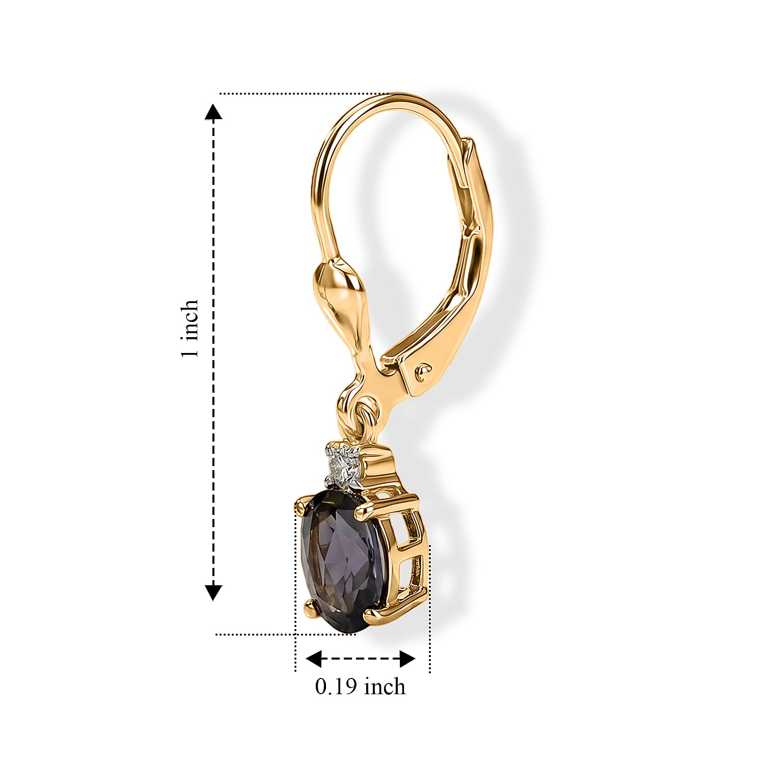 Premium Platinum Spinel and Luxuriant Lab Grown Diamond G-H SI 1.20 ctw Silver Frost Studs Earrings in 18K Vermeil Yellow Gold Over Sterling Silver