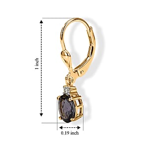 Premium Platinum Spinel, Luxuriant Lab Grown Diamond (G-H, SI) Earrings in 18K Vermeil YG Over Sterling Silver 1.20 ctw
