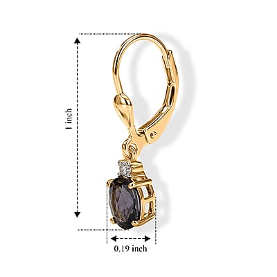 Premium Platinum Spinel and Luxuriant Lab Grown Diamond G-H SI 1.20 ctw Silver Frost Studs Earrings in 18K Vermeil Yellow Gold Over Sterling Silver