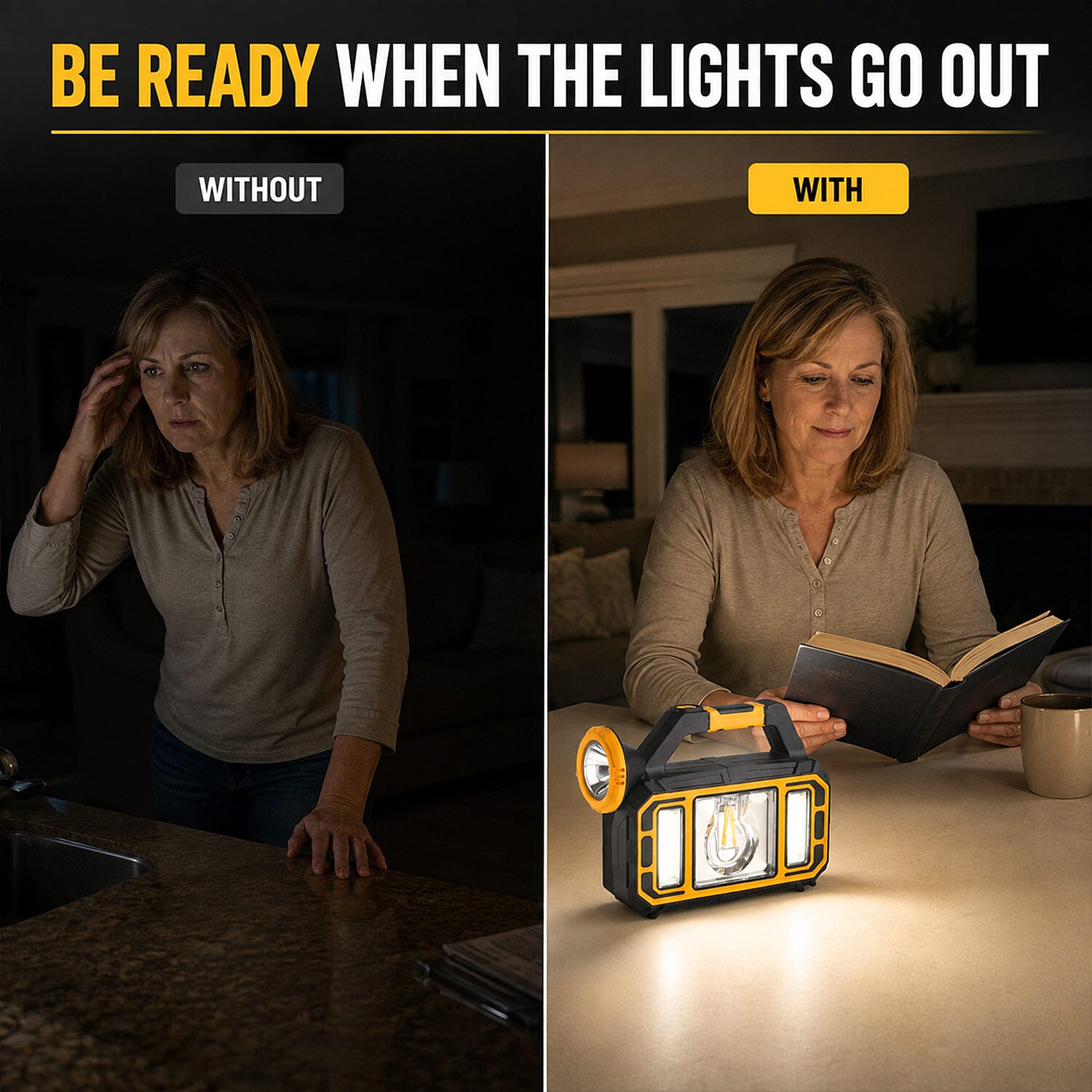 Livmore Yellow 18mAh Powered Solar Flashlight