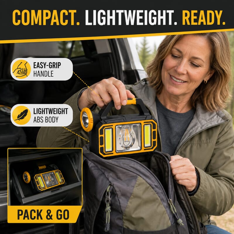 Livmore Yellow 18mAh Powered Solar Flashlight