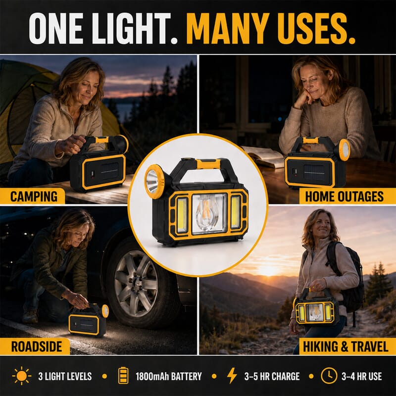 Livmore Yellow 18mAh Powered Solar Flashlight