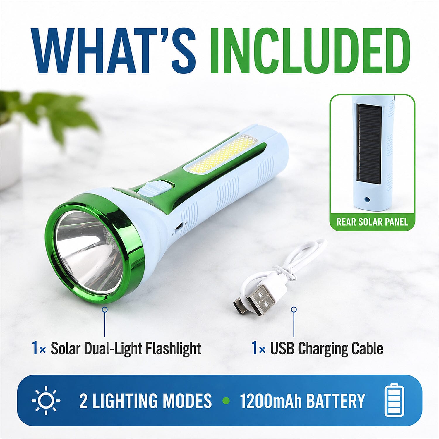 Livmore Blue 12mAh Solar Flashlight