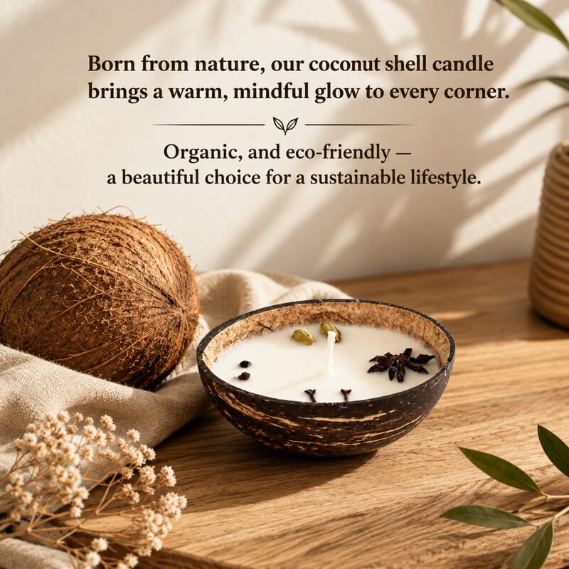 Livmore Multi Color Set of 3 Coconut Candle in Vanilla and Oudh