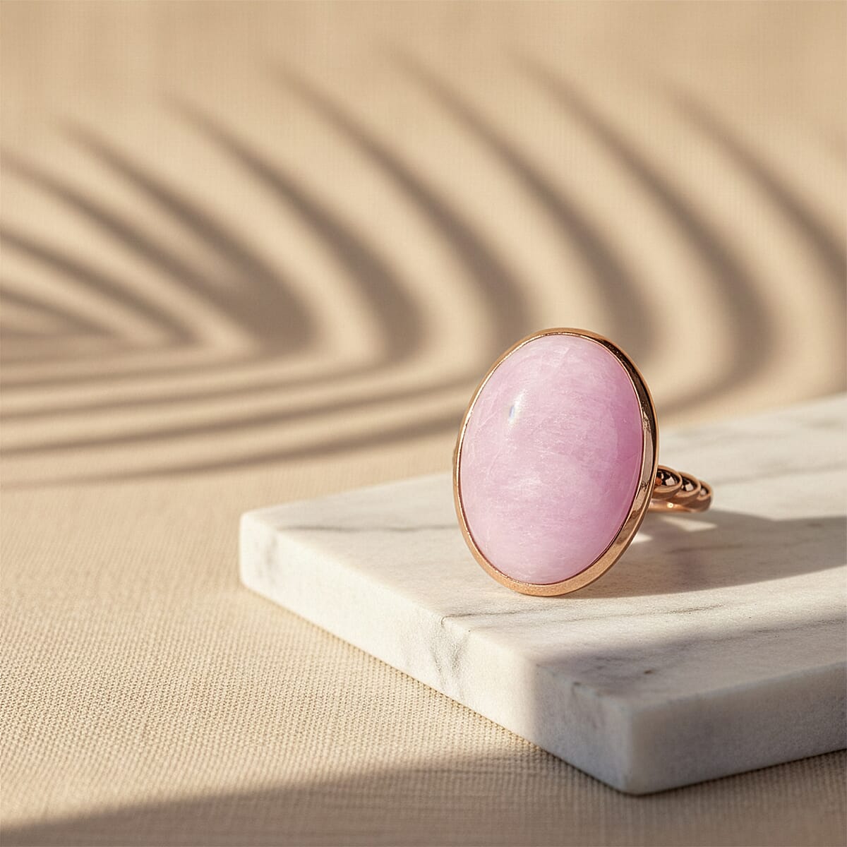 D'Joy Martha Rocha Kunzite 22.65 ctw Ring in 14K Rose Gold Over Sterling Silver (Size 6.0) image number 2