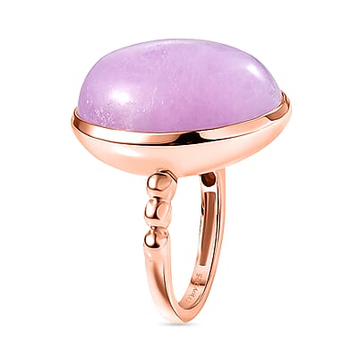 D'Joy Martha Rocha Kunzite 22.65 ctw Ring in 14K Rose Gold Over Sterling Silver (Size 6.0)