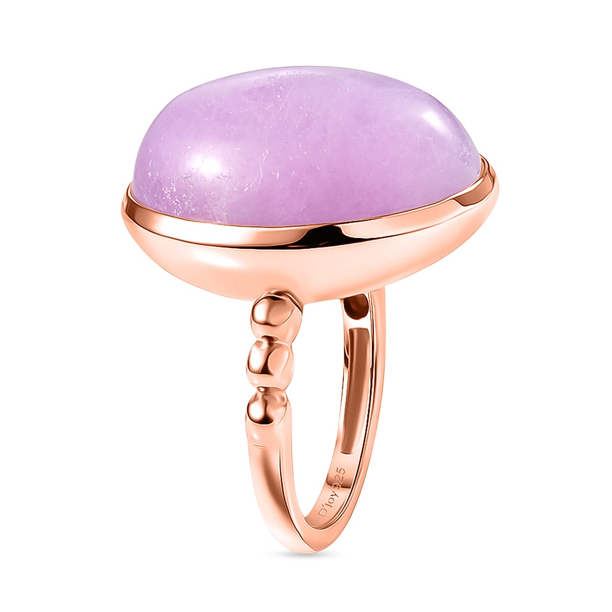 D'Joy Martha Rocha Kunzite 22.65 ctw Ring in 14K Rose Gold Over Sterling Silver (Size 7.5)