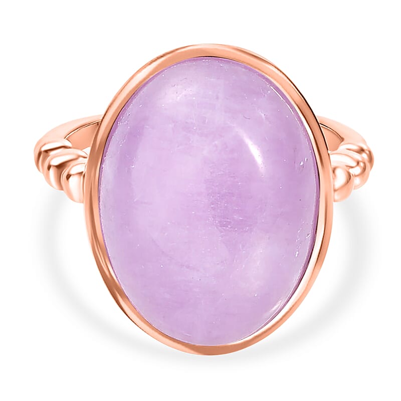 D'Joy Martha Rocha Kunzite 22.65 ctw Ring in 14K Rose Gold Over Sterling Silver (Size 8.5)