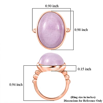 D'Joy Martha Rocha Kunzite 22.65 ctw Ring in 14K Rose Gold Over Sterling Silver (Size 8.5)