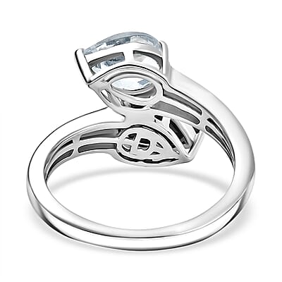 D'Joy Thai Black Spinel and White Topaz 2.75 ctw Ring in Platinum Over Sterling Silver (Size 7.5)