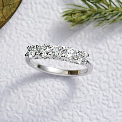Luxuriant Lab Grown Diamond G-H SI 1.00 ctw Ring in 18K Vermeil Yellow Gold Over Sterling Silver (Size 7.0)