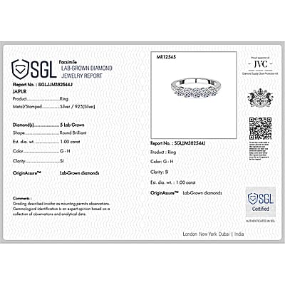 Luxuriant Lab Grown Diamond G-H SI 1.00 ctw Ring in 18K Vermeil Yellow Gold Over Sterling Silver (Size 7.0)
