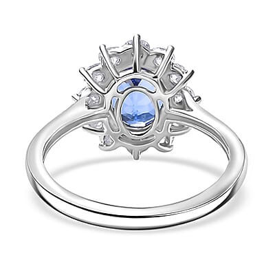 AAA Tanzanite and Luxuriant Lab Grown Diamond VS 2.50 ctw Ring in 950 Platinum (Size 8.5) 4.30 Grams