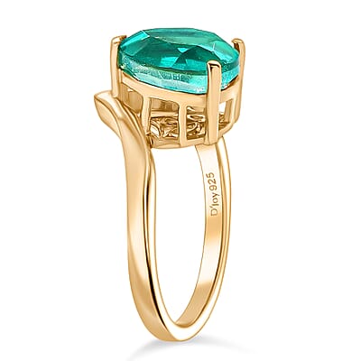 D'Joy Emeraldine Triplet Quartz 2.85 ctw Ring in 18K Vermeil YG Over Sterling Silver (Size 9.5)