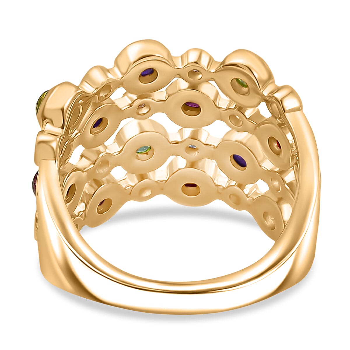 Multi Gemstone 2.30 ctw Ring in 14K YG Over Sterling Silver (Size 7.5) image number 4