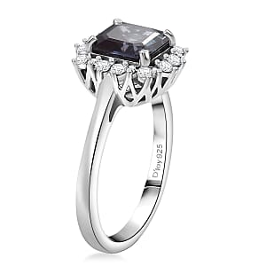 D'Joy AAA Lab Grown Alexandrite and Moissanite 2.30 ctw Ring in Rhodium Over Sterling Silver (Size 8.5)