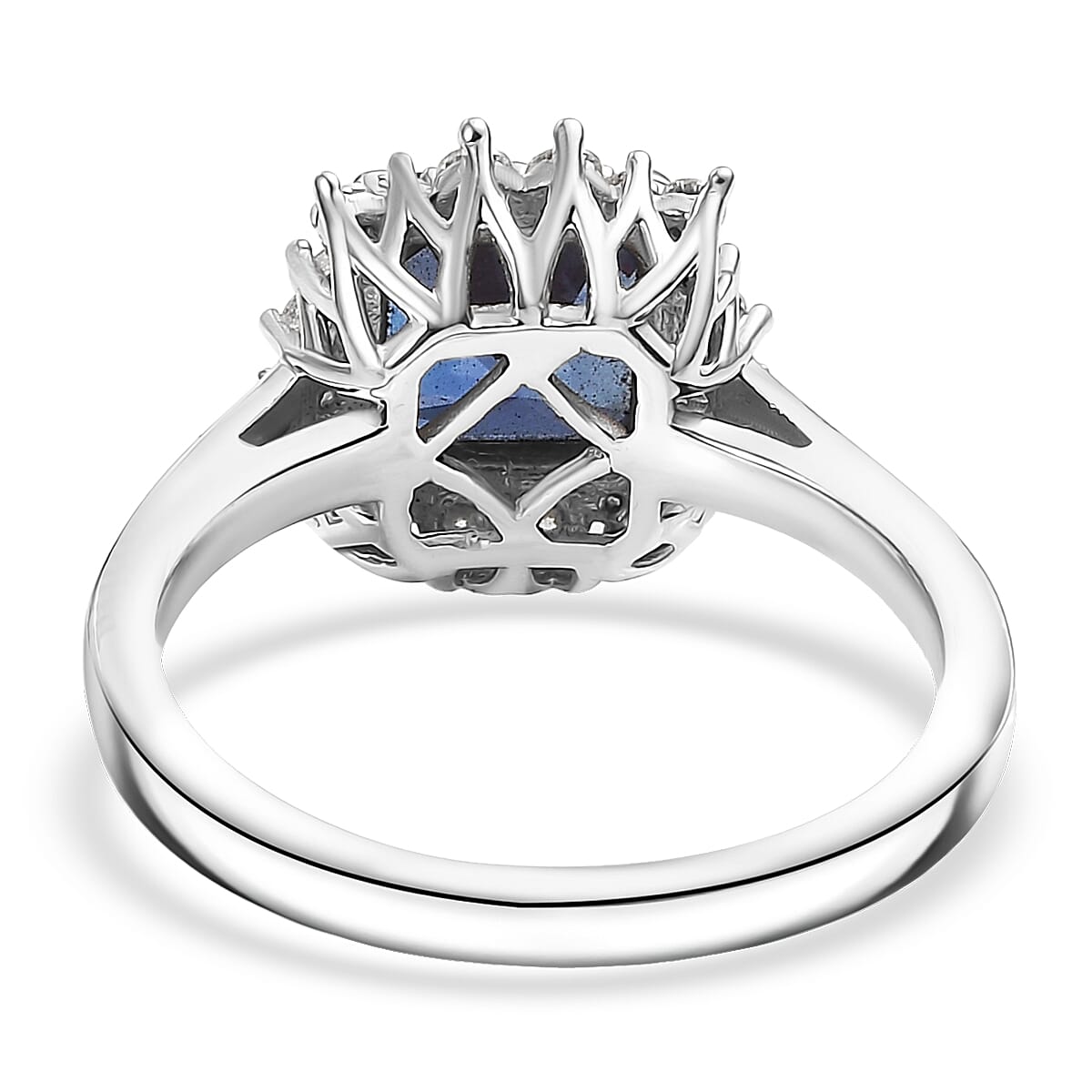 D'Joy AAA Lab Grown Alexandrite and Moissanite 2.30 ctw Ring in Rhodium Over Sterling Silver (Size 8.5) image number 4