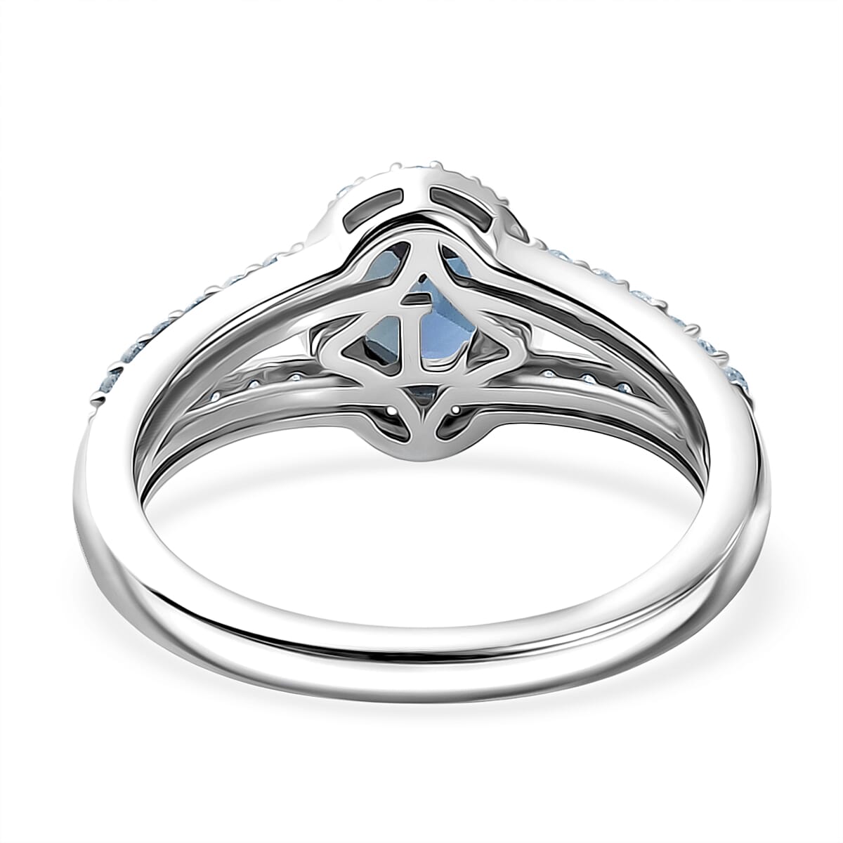 Luxuriant AAA Lab Grown Alexandrite and White Zircon 1.90 ctw Ring in Rhodium Over Sterling Silver (Size 7.0)
