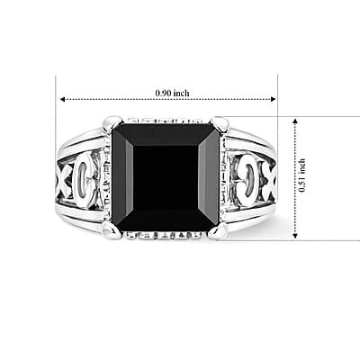 Princess Cut Midnight Garnet 6.00 ctw Ring in Sterling Silver (Size 6.0)