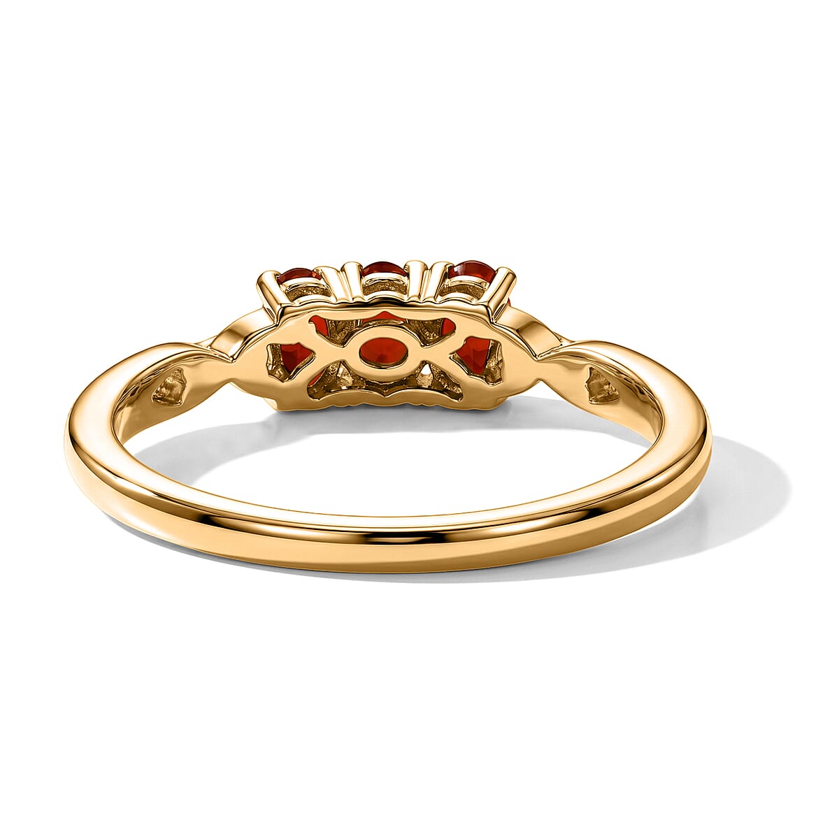 D'Joy Mexican Cherry Fire Opal 0.50 ctw Ring in 18K Vermeil Yellow Gold Over Sterling Silver (Size 9.0) image number 2