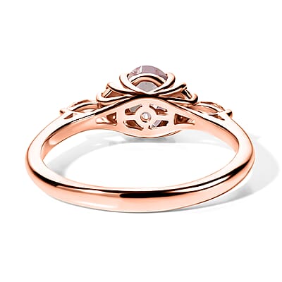 D'Joy Premium Pink Morganite and Moissanite 1.40 ctw Ring in 18K Vermeil Rose Gold Over Sterling Silver (Size 4.0)