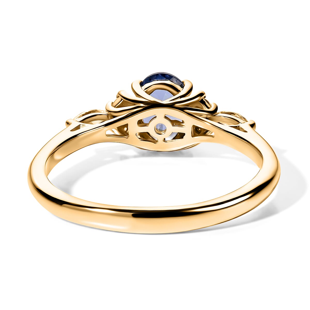 D'Joy Premium Tanzanite and Moissanite 1.00 ctw Ring in 18K Vermeil Yellow Gold Over Sterling Silver (Size 8.5) image number 2