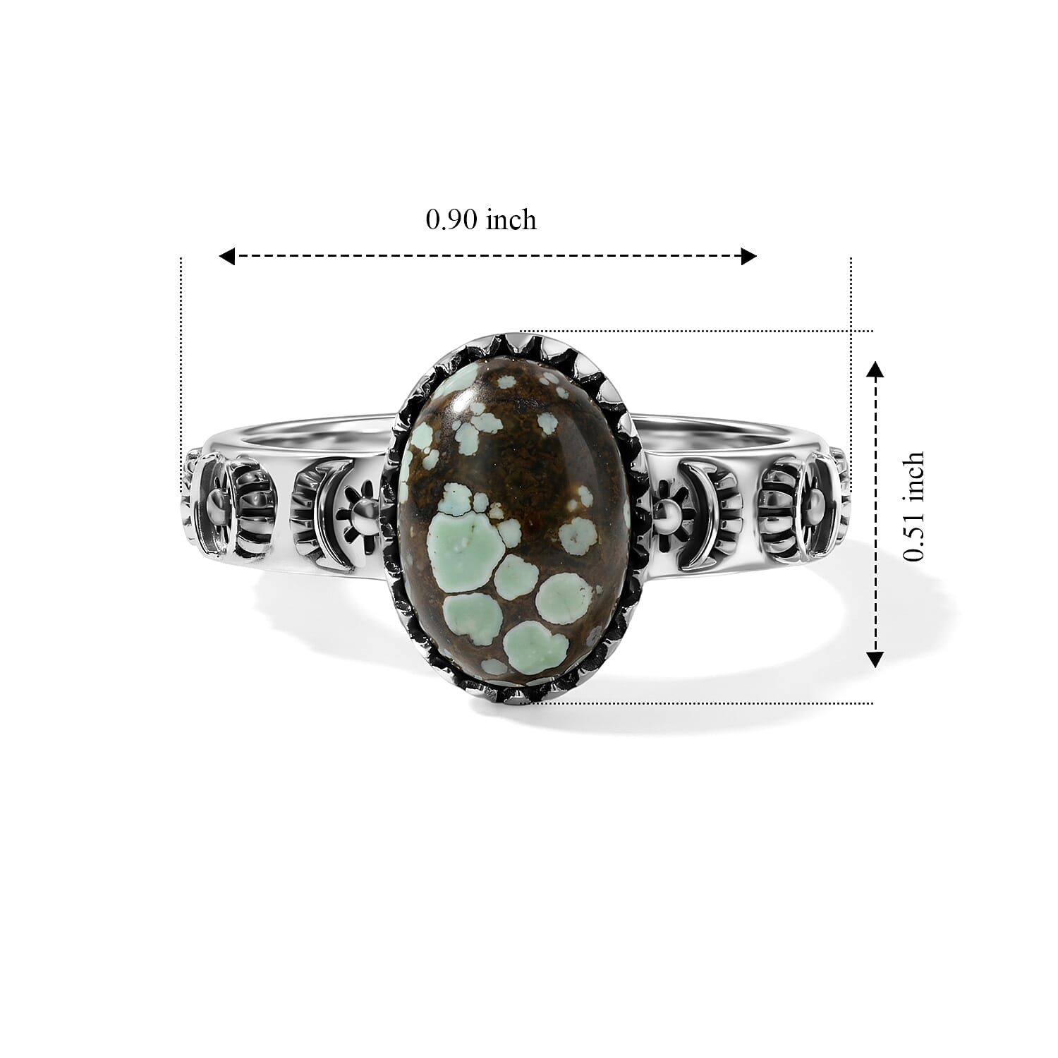 D'Joy Artisan Crafted Spiderweb Turquoise 2.10 ctw Ring in Sterling Silver (Size 6.0)