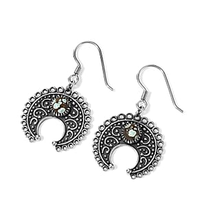 D'Joy Artisan Crafted Premium Spiderweb Turquoise 1.80 ctw Earrings in Sterling Silver