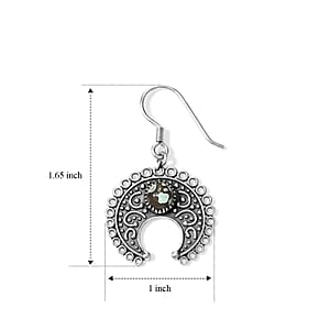 D'Joy Artisan Crafted Premium Spiderweb Turquoise 1.80 ctw Earrings in Sterling Silver
