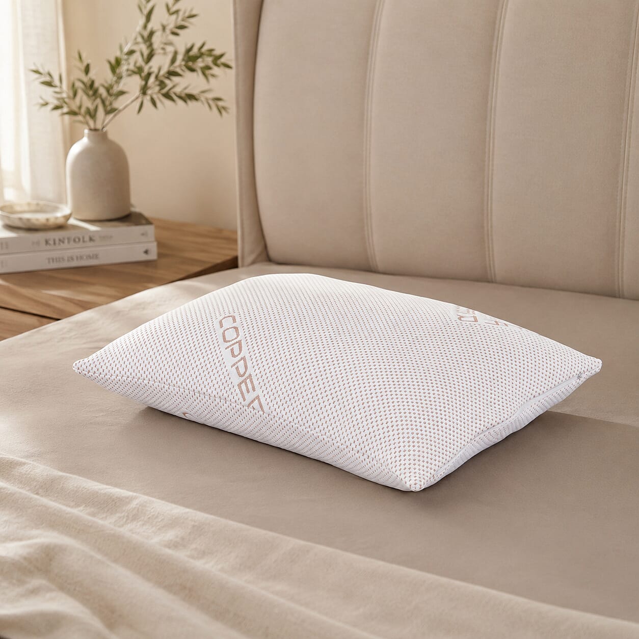 Adjustable Memory Foam Pillow with Copper-Infused Pillowcase Around 1800 Grams