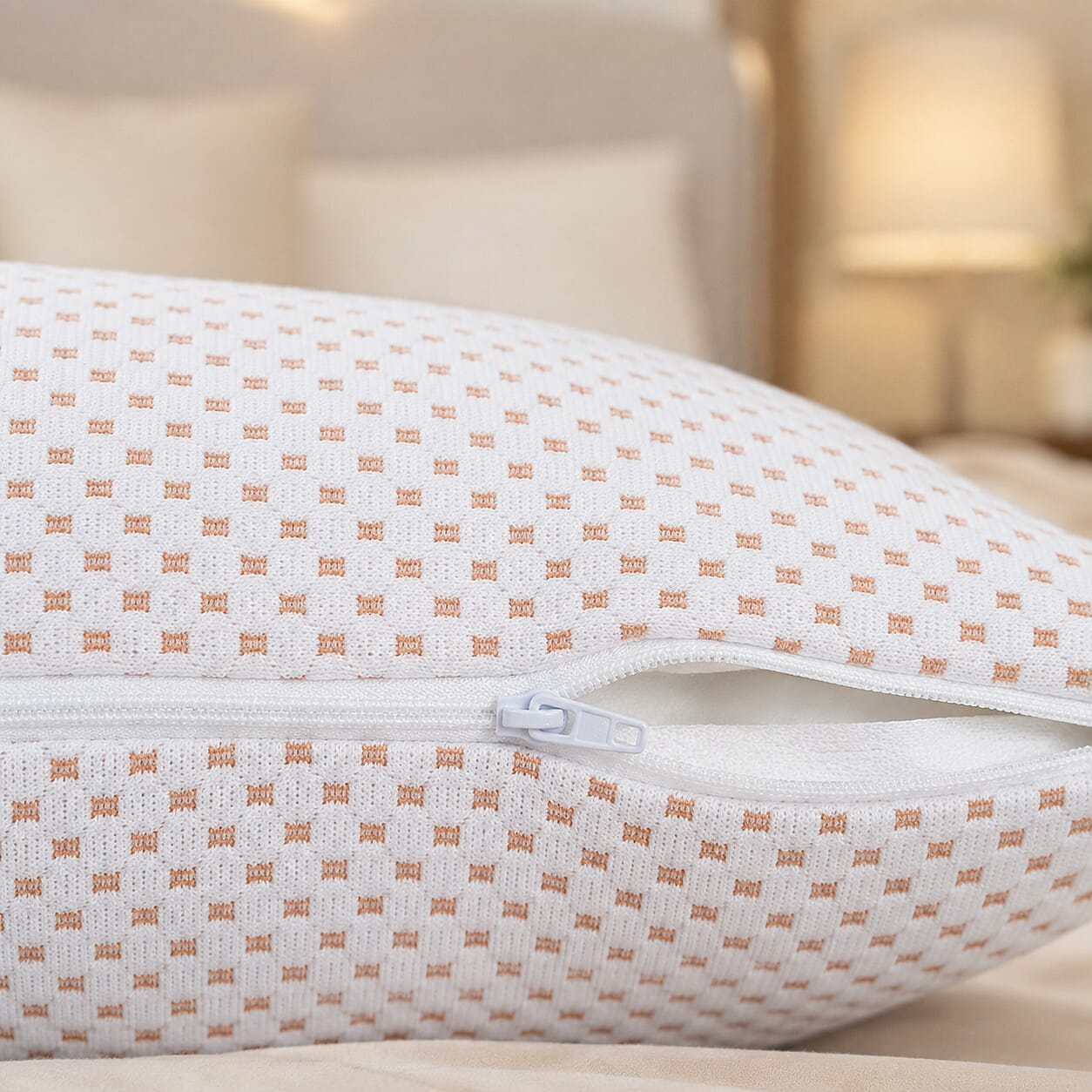 Adjustable Memory Foam Pillow with Copper-Infused Pillowcase Around 1800 Grams