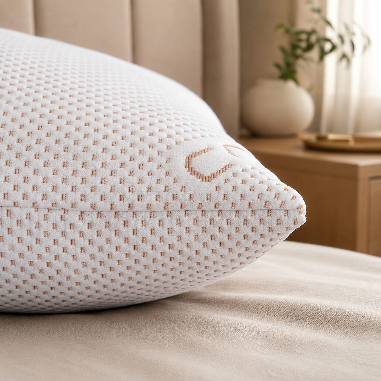 Adjustable Memory Foam Pillow with Copper-Infused Pillowcase Around 1800 Grams