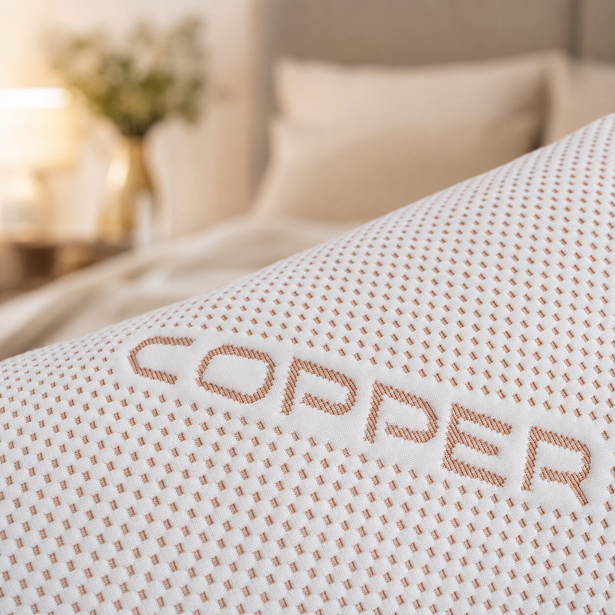 Adjustable Memory Foam Pillow with Copper-Infused Pillowcase Around 1800 Grams