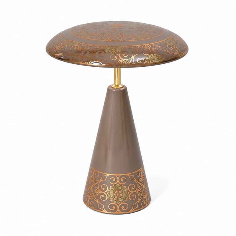 Livmore Brown and Gold Magnetic Table Lamp (3 Color Change When Touch Top and Long Press on The Top)