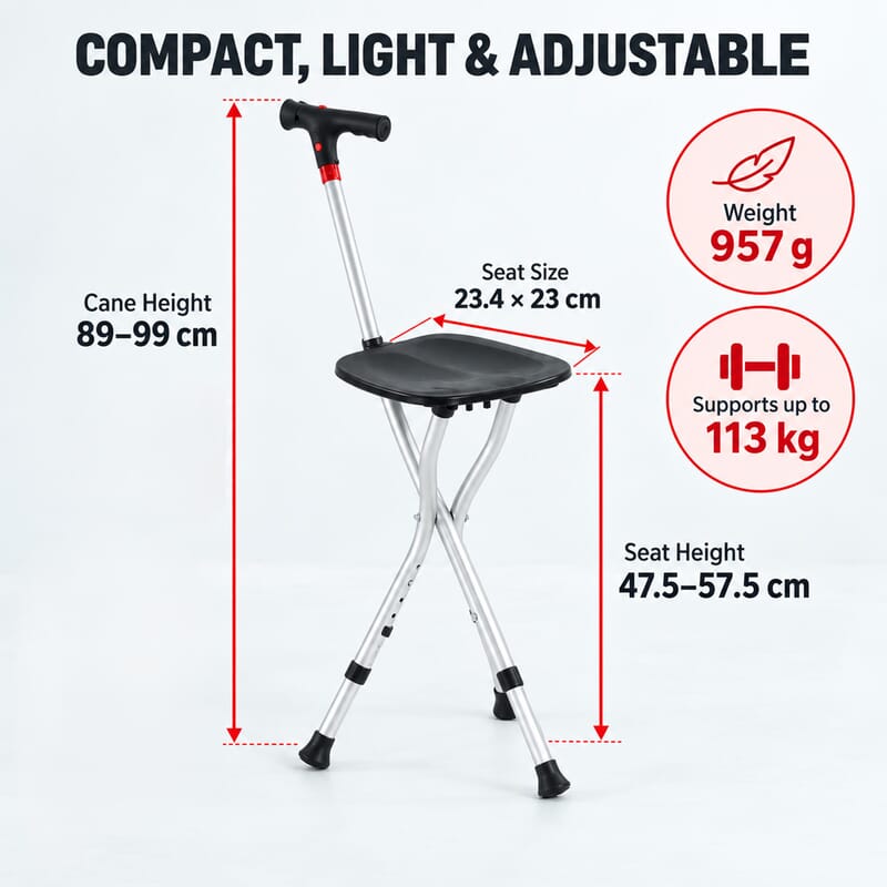 Livmore Black Seated Cane