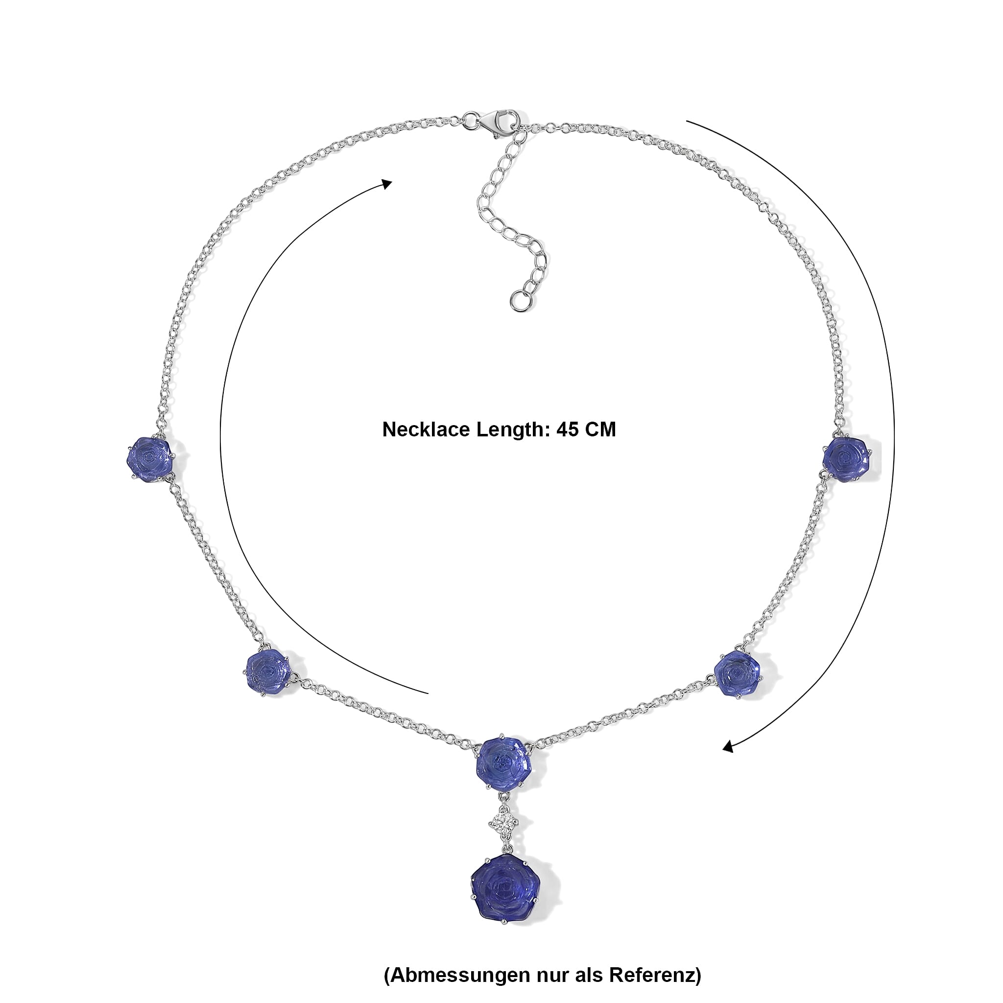 GP Purple Murano Style and White Zircon 0.25 ctw Necklace in Rhodium Over Sterling Silver (18-20 Inches)