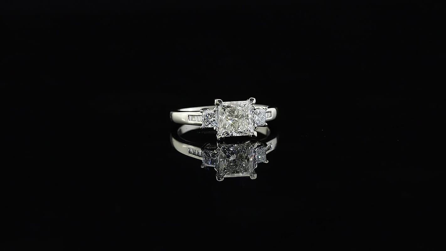 IGI Certified 950 Platinum Luxuriant Lab Grown Diamond (E-F, VS) Eternal Trinity Ring (Size 10.0) (5.75 g) 2.50 ctw